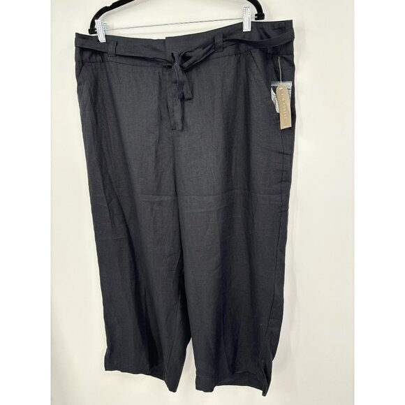 Kim Rogers Belted Lined Crop Pant Black 2X Plus NEW - Picture 2 of 5